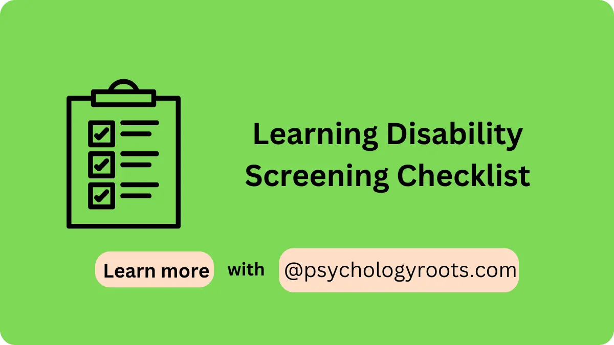 Learning Disability Screening Checklist